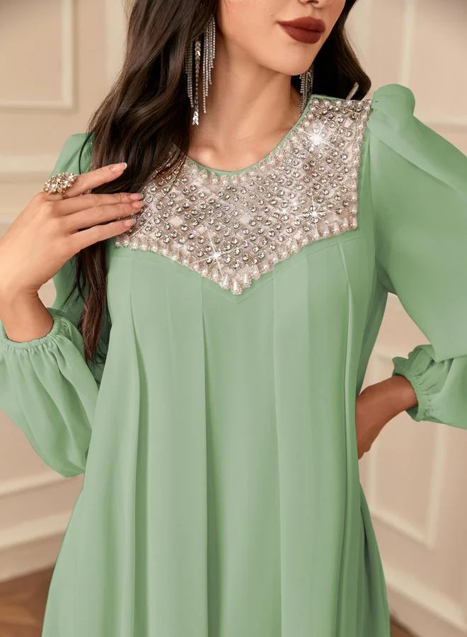 Take Two Women Embellished Balloon Sleeve Maxi Dress